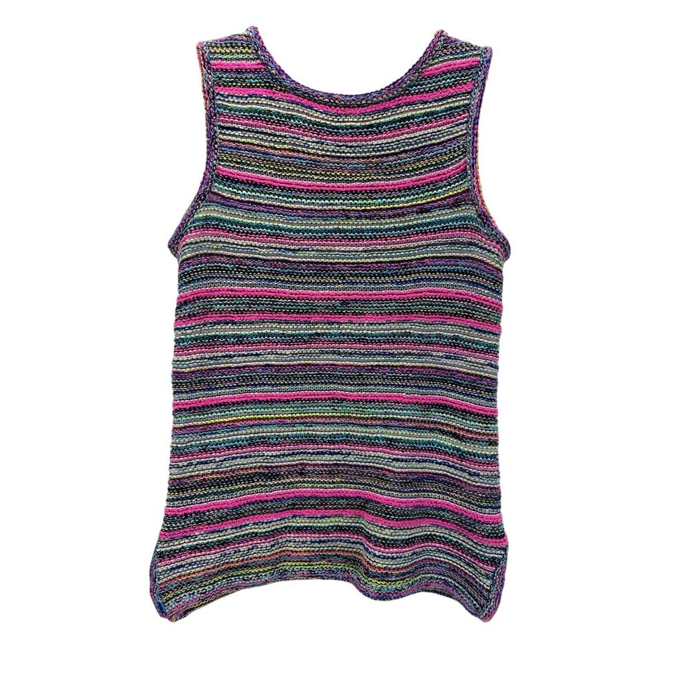 St. John Knit Striped Sweater Tank Multicolor Small Old Money Sport